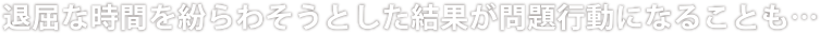 退屈な時間を紛らわそうとした結果が問題行動になることも…